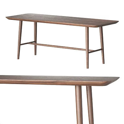 Modern Minimalist Wooden Dining Table With Slim Legs And Smooth Top Surface 3d model