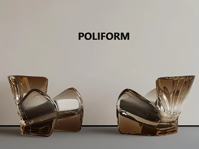 POLIFORM Transparent Modern Chairs With Unique Curved Design And Smooth Lines 3d model