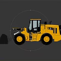 Yellow Heavy Duty Construction Loader With Front Bucket Cab And Large Tires