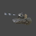 Heavy Gray Military Tanks With Yellow Triangular Marks Firing Cannon On Rocky Terrain