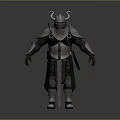 Decorative Metal Armor With Horned Helmet And Long Sword For Home Living