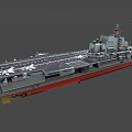 Modern Aircraft Carrier With Flight Deck And Fighter Jets On Board
