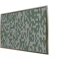 Stylish Decorative Backdrop Wall With Green Gray Water Droplet Pattern And Metallic Frame