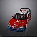 Citroen Rally Racing Car With Red White Blue Livery Total Logo And Number 3