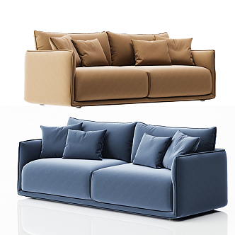 modern double sofa fabric double sofa 3d model