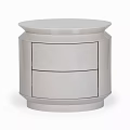 Modern Round Top Nightstand With Two Drawers And Sleek Neutral Design