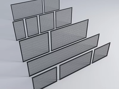 Modern Metal Grid Fence Panels For Outdoor Garden Security And Decoration 3d model