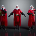 Santa Claus Figures With White Beard And Detailed Facial Features In Different Poses