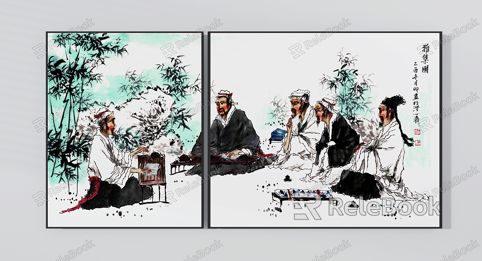 New Chinese-style Hanging Painting Wang Mingming Ya Ji Tu Character Scenery Elegant model