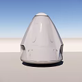 White Conical Object Standing On Flat Ground With Blue Sky Background 3d model