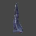Game Movie Monster Character With Open Mouth Sharp Teeth Red Gums And Glowing Green Eyes