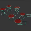Red Folding Small Round Tables For Home Furniture And Decor