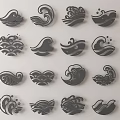 Various Wave Pattern Wall Decor With Artistic Designs And Black Finish
