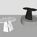 Modern Marble Coffee Tables With Unique Base Design In White And Black 3d model