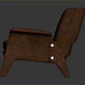 Modern Brown Leather Armchair With Comfortable Design And Sturdy Legs