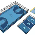 Modern Football Field Design Featuring Blue Surface And Surrounding Fencing Layout