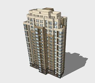 New classical high-rise residential 3d model