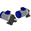Industrial Drive System With Blue Control Unit Silver Motor And Gear Assembly