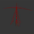 Detailed Mast And Sail Structure 3D Model With Rigging Lines And Crossbeam
