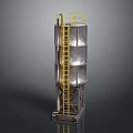 Industrial Metal Tower Equipment With Yellow Ladder Platform And Base Support Structure