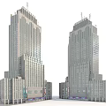 Modern Commercial Complex With Twin High Rise Buildings Architectural Facade And Retail Spaces