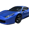 Blue Ferrari Sports Car With Sleek Design And Shiny Exterior Alloy Wheels