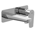 Modern Wall Mounted Faucet with Chrome Finish and Smooth Surface Design