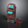 Modern Red Household Device With Digital Screen And Small Side Component 3d model