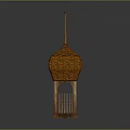 Traditional Handcrafted Bamboo Lantern With Woven Design Square Base And Spire Top
