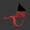 3D Fantasy Dragon Model With Spread Wings Detailed Wing Texture And Standing Pose