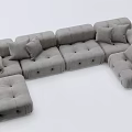 Gray Modular Sectional Sofa With Plush Cushions And Modern Design Elements 3d model