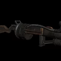 Vintage Industrial Weapon With Metal Body Wooden Grip And Intricate Mechanical Structure