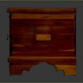 Classic Red Wooden Chest Furniture With Brass Clasps And Carved Legs Design