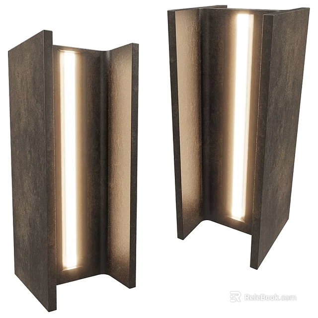 Modern Sleek Wall Lamp Design With Illuminated Vertical Strip And Dark Finish 3d model 