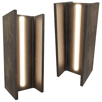 Modern Sleek Wall Lamp Design With Illuminated Vertical Strip And Dark Finish 3d model