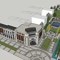 Bustling Commercial Street With Modern Illuminated Architecture And Crowded Walking Plaza Area