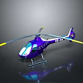 Aerospace Purple Helicopter With AIR LUX Design Yellow Rotor Tips And Reflective Surface