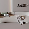 Coffee table double sofa set sofa 3d model