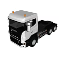 Sleek Scania Functional Heavy Duty Truck With Silver Chassis And Modern Roof Lights