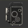 Rolleiflex Vintage Twin Lens Camera Classic Electronic Appliance With Retro Metal Body