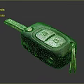 Worn Car Remote Key With Metal Blade And Lock Unlock Buttons