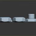 Hardware Tools Metal Bolts and Nuts with Hexagonal Shapes and Shiny Finishes