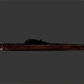 Detailed Blue And Red Submarine Model As Watercraft Design