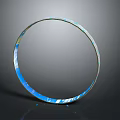 Elegant Circular Bracelet With Blue And White Shiny Patterns On Dark Background