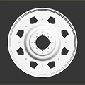 Premium Silver Metal Tire Rim With Holes Design And Reflective Finish On Dark Background