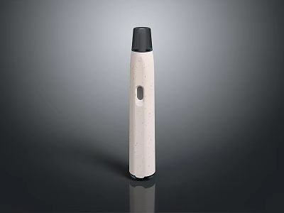Sleek White Cylindrical Daily Use Product with Black Top and Middle Small Hole 3d model