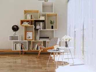 Nordic Bookshelf Combination 3d model