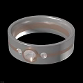 Silver Rose Gold Ring with Pink Gemstone Small Clear Stones Simple Layered Design
