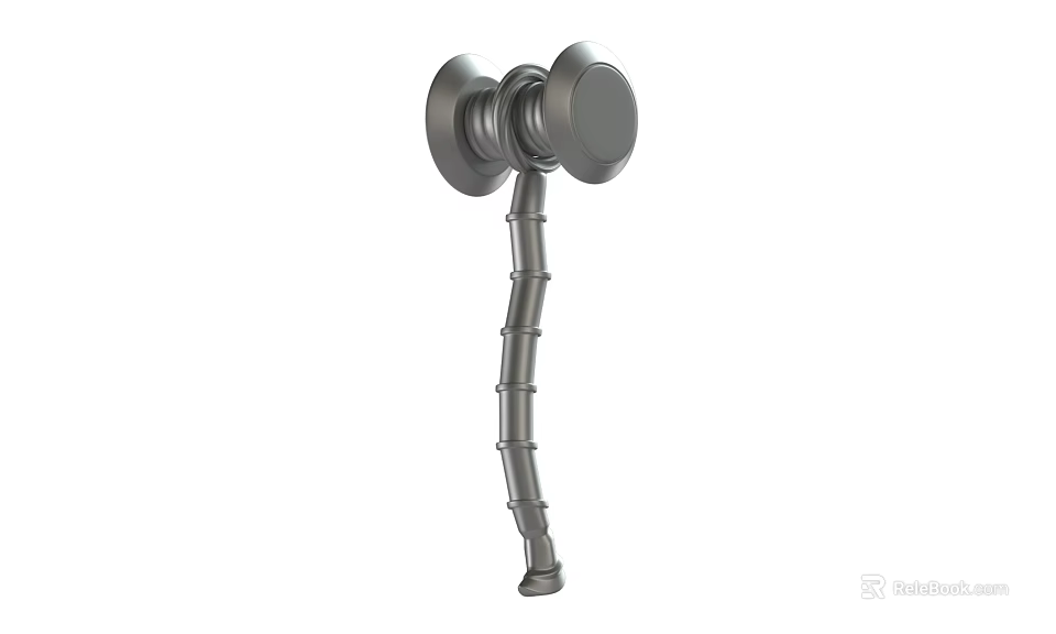 Silver Spiral Handle Hardware Hammer Tool with Durable Design for Professional Use 3d model