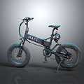 MATE Electric Fat Tire Bicycle With Dark Frame And Blue Seat Design Features